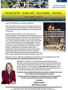 Gemeindeparteizeitung Jänner 2022